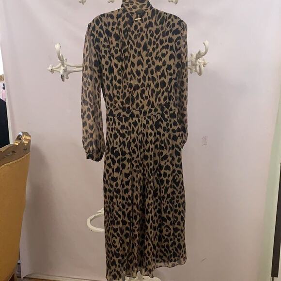 BURBERRY LONDON LEOPARD PRINT 100% SILK DRESS SIZE 6 - Picture 2 of 9